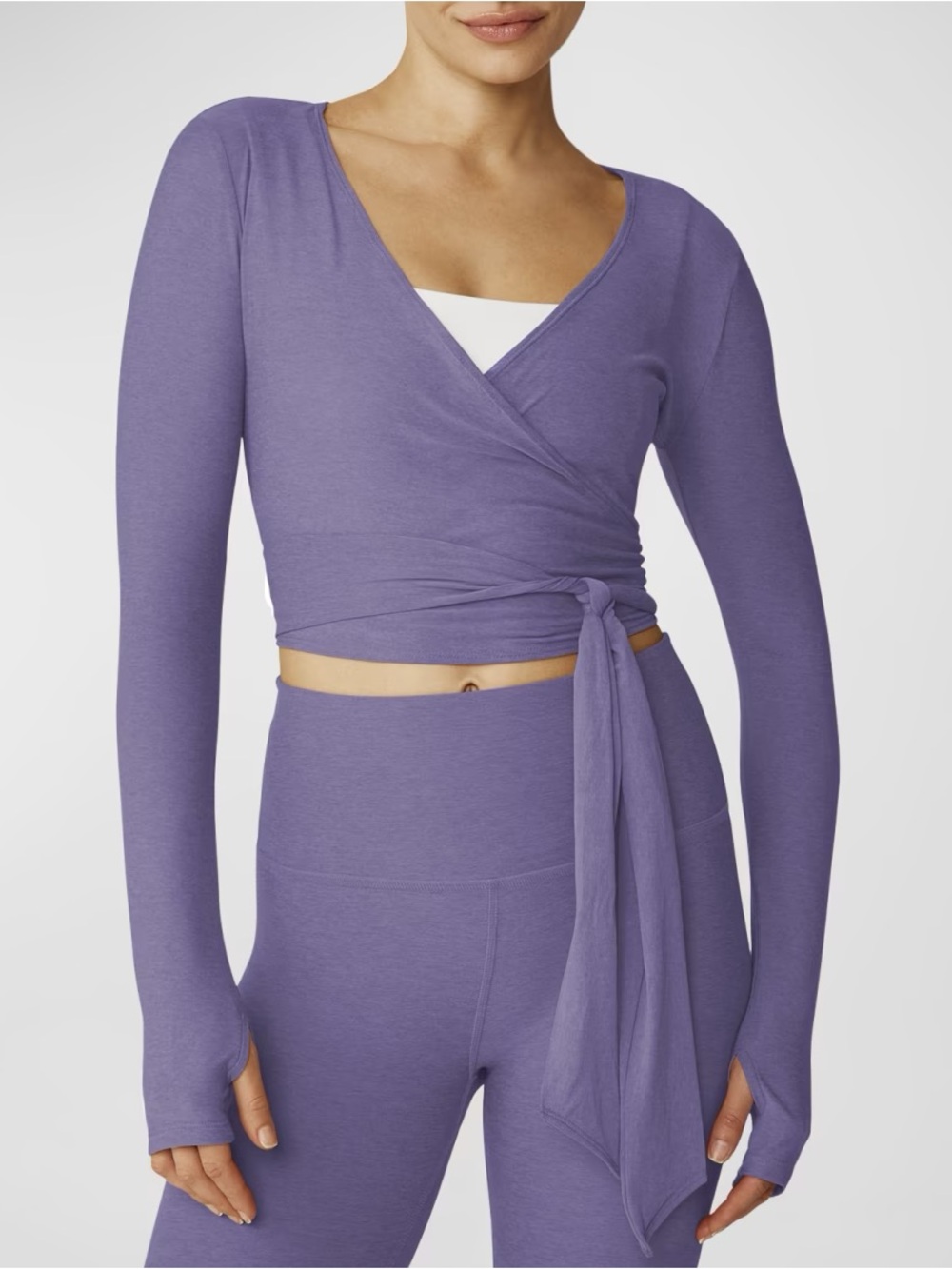 Beyond Yoga Lilac Wrap Crop Top #627